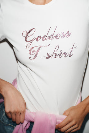 Rhinestone Slogan T-Shirt