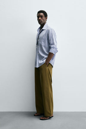 CREASED-EFFECT STRIPED SHIRT - Image 4