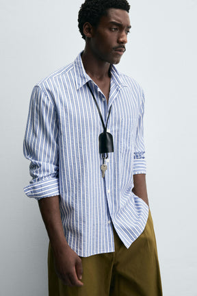 CREASED-EFFECT STRIPED SHIRT - Image 6