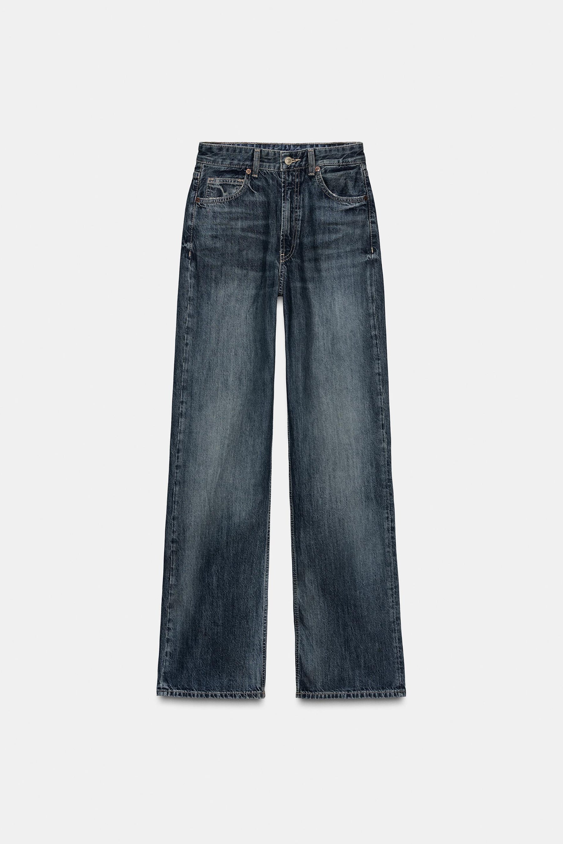 Wide-leg high-waist jeans