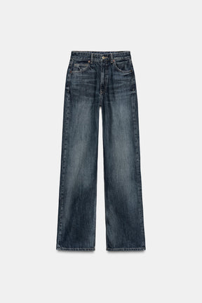 Wide-leg high-waist jeans