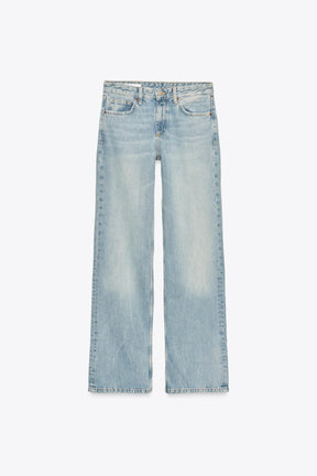 Wide-Leg Mid-Waist Jeans