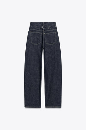 Straight high-waist jeans with