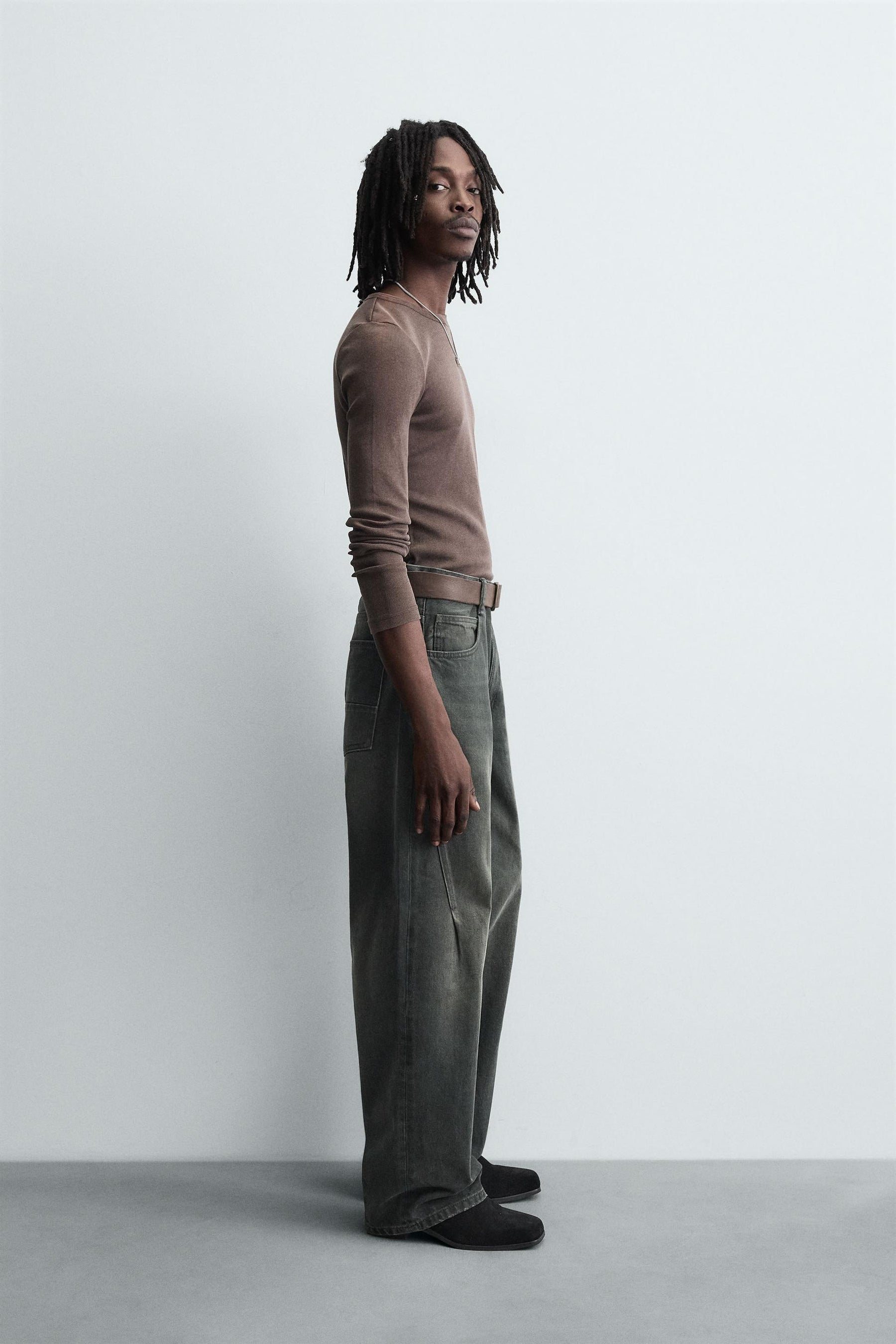 BAGGY FIT JEANS WITH TWISTED SEAM - Image 4