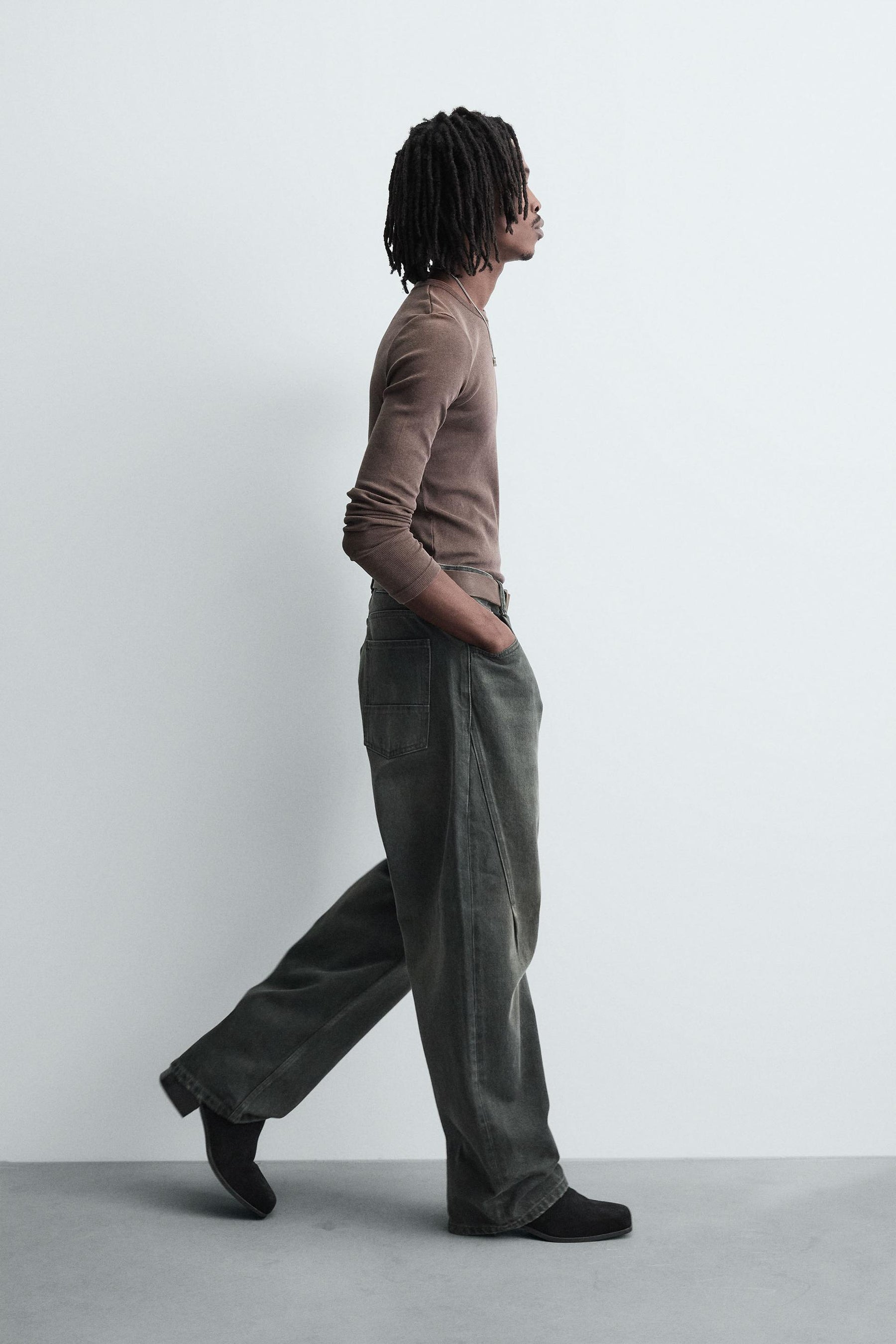BAGGY FIT JEANS WITH TWISTED SEAM - Image 6