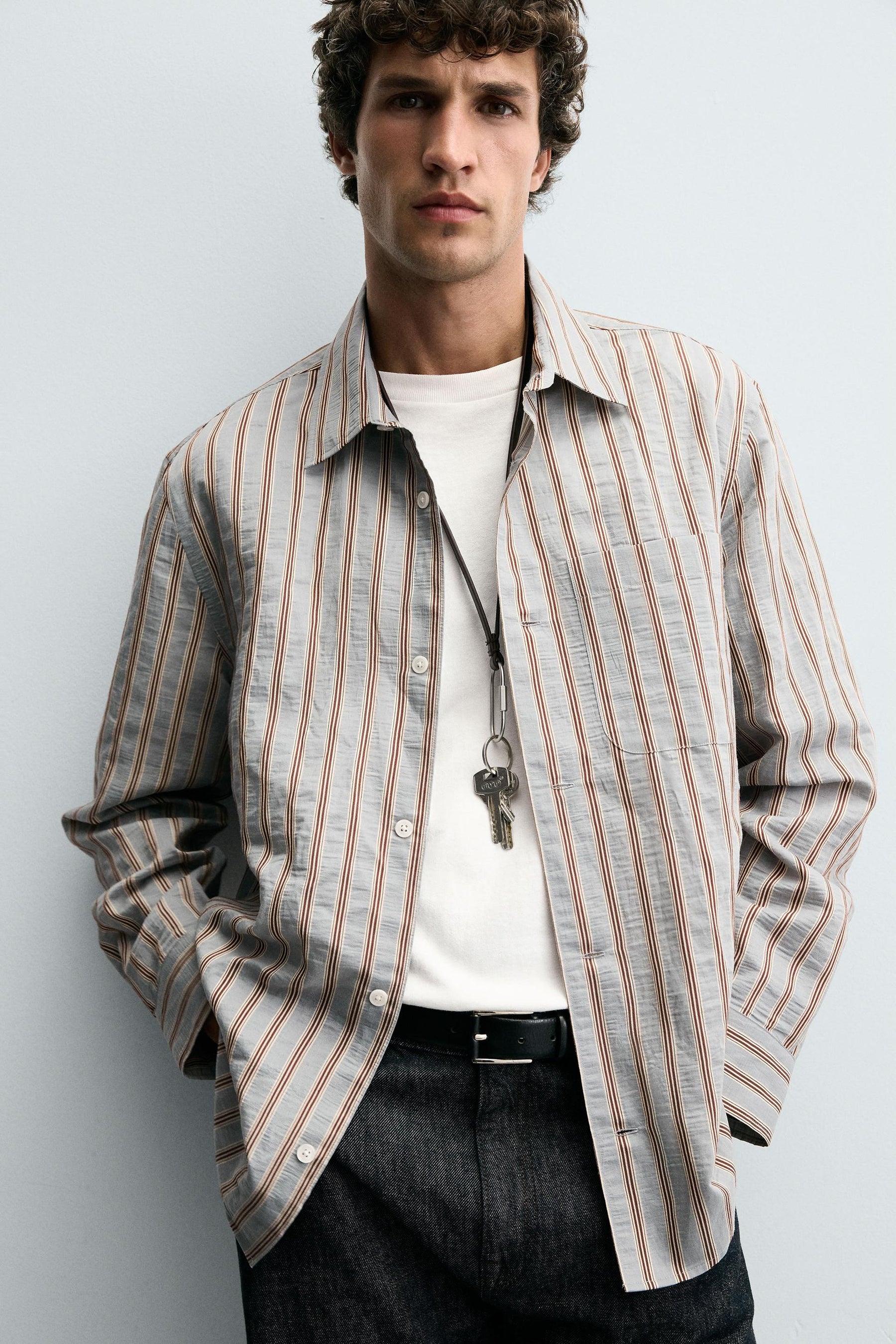 STRIPED FLOWING SHIRT - Image 6