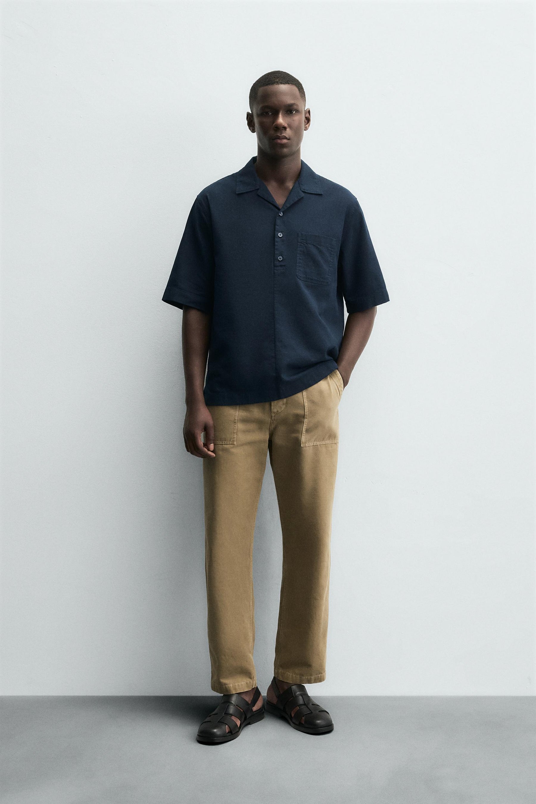 COTTON/LINEN POLO SHIRT - Image 1