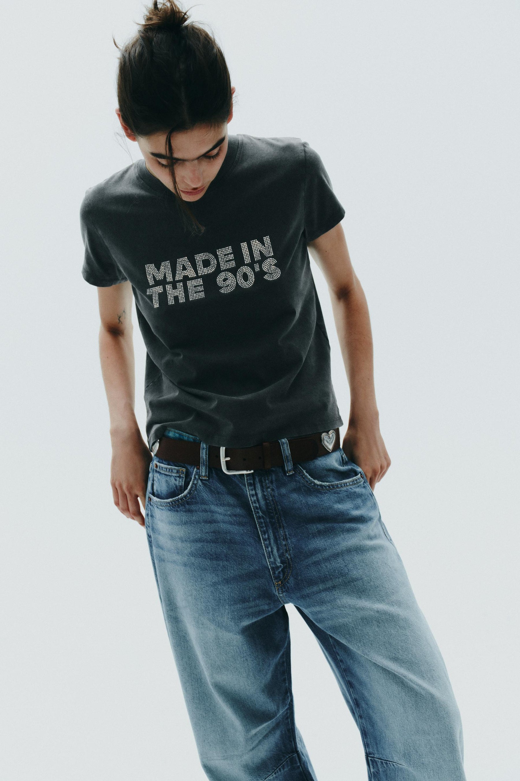 Rhinestone Washed T-Shirt