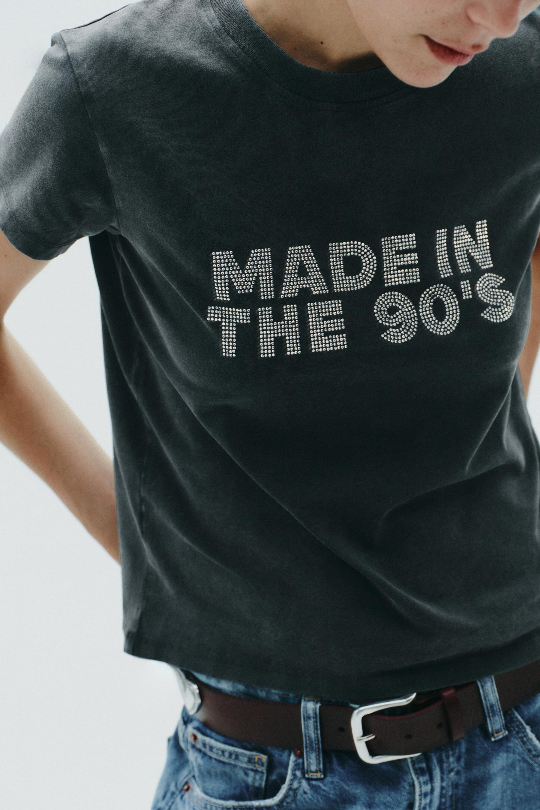 Rhinestone Washed T-Shirt