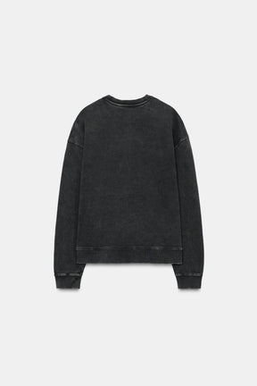 Washed Slogan Sweatshirt