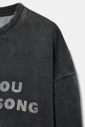 Washed Slogan Sweatshirt