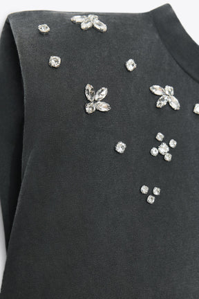 Faded-effect shoulder pad t-shirt