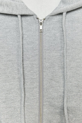 METALLIC THREAD CROP HOODIE