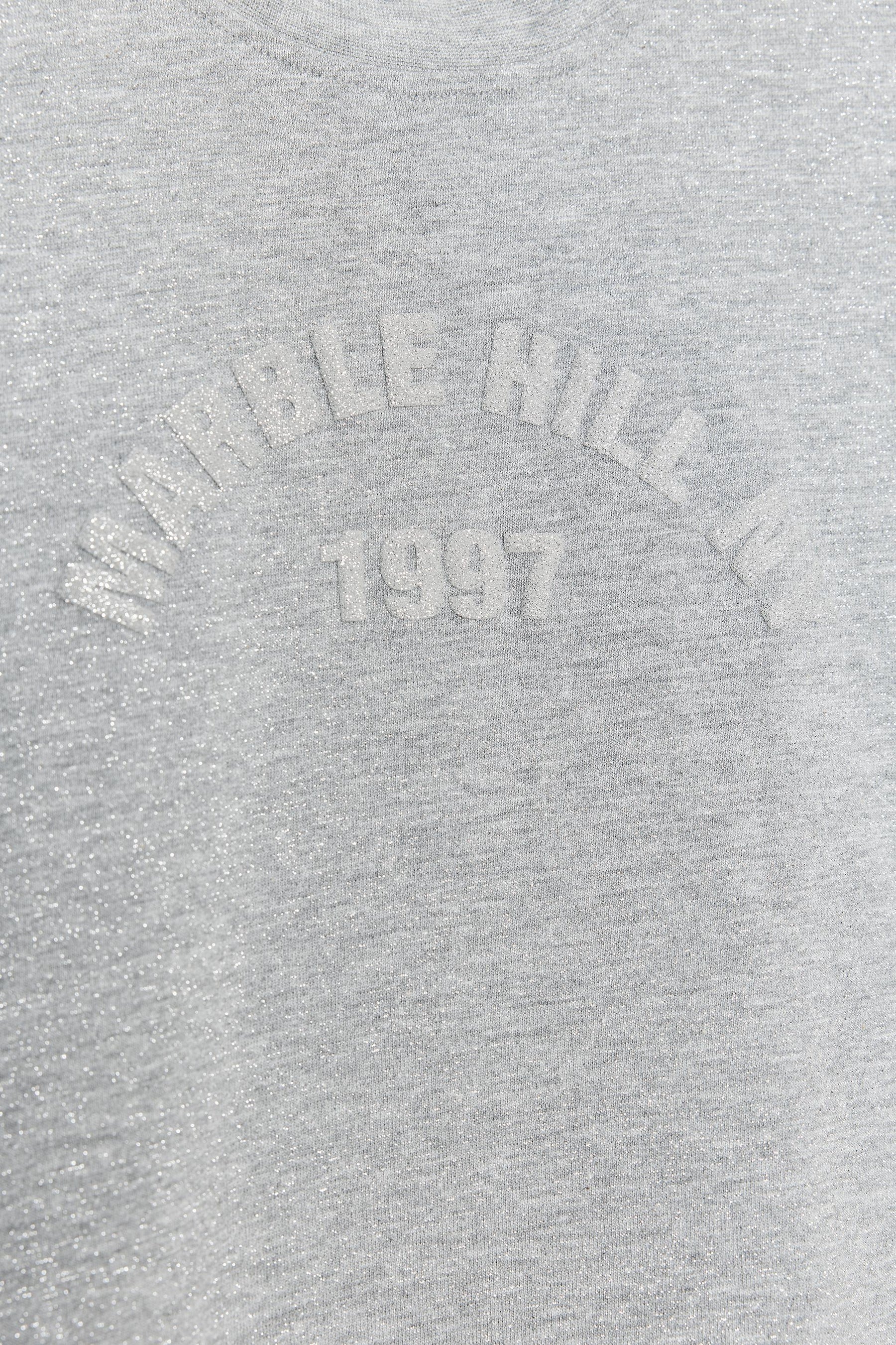 Metallic Thread Slogan T-Shirt