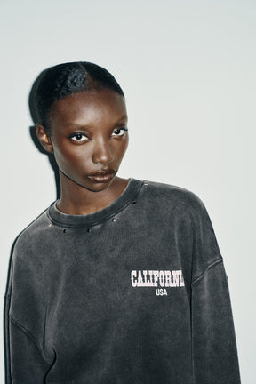 Washed Slogan Sweatshirt