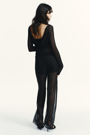 SEMI-SHEER FLOWING TROUSERS