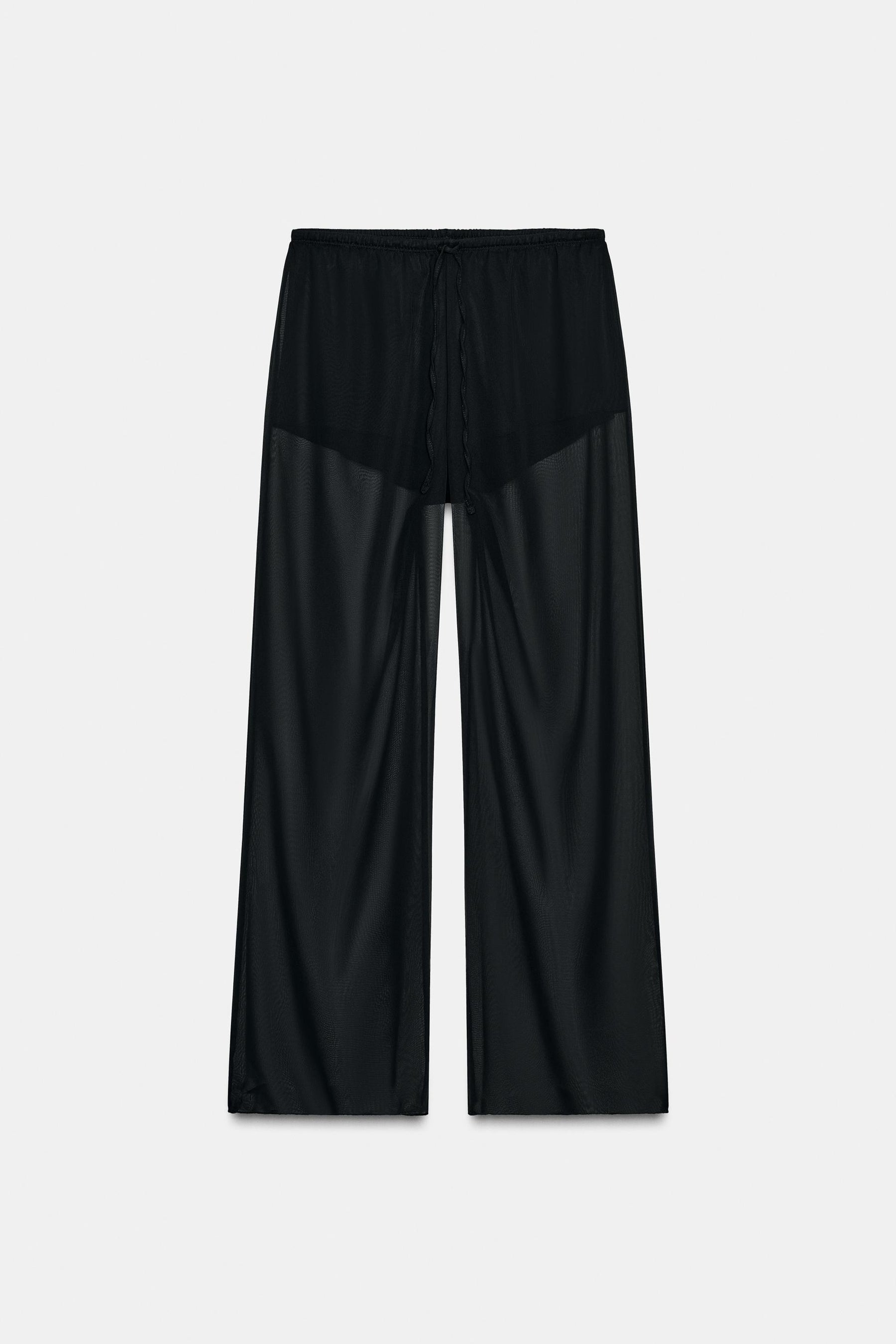 SEMI-SHEER FLOWING TROUSERS