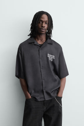 CONTRAST PRINT FLOWING SHIRT - Image 2