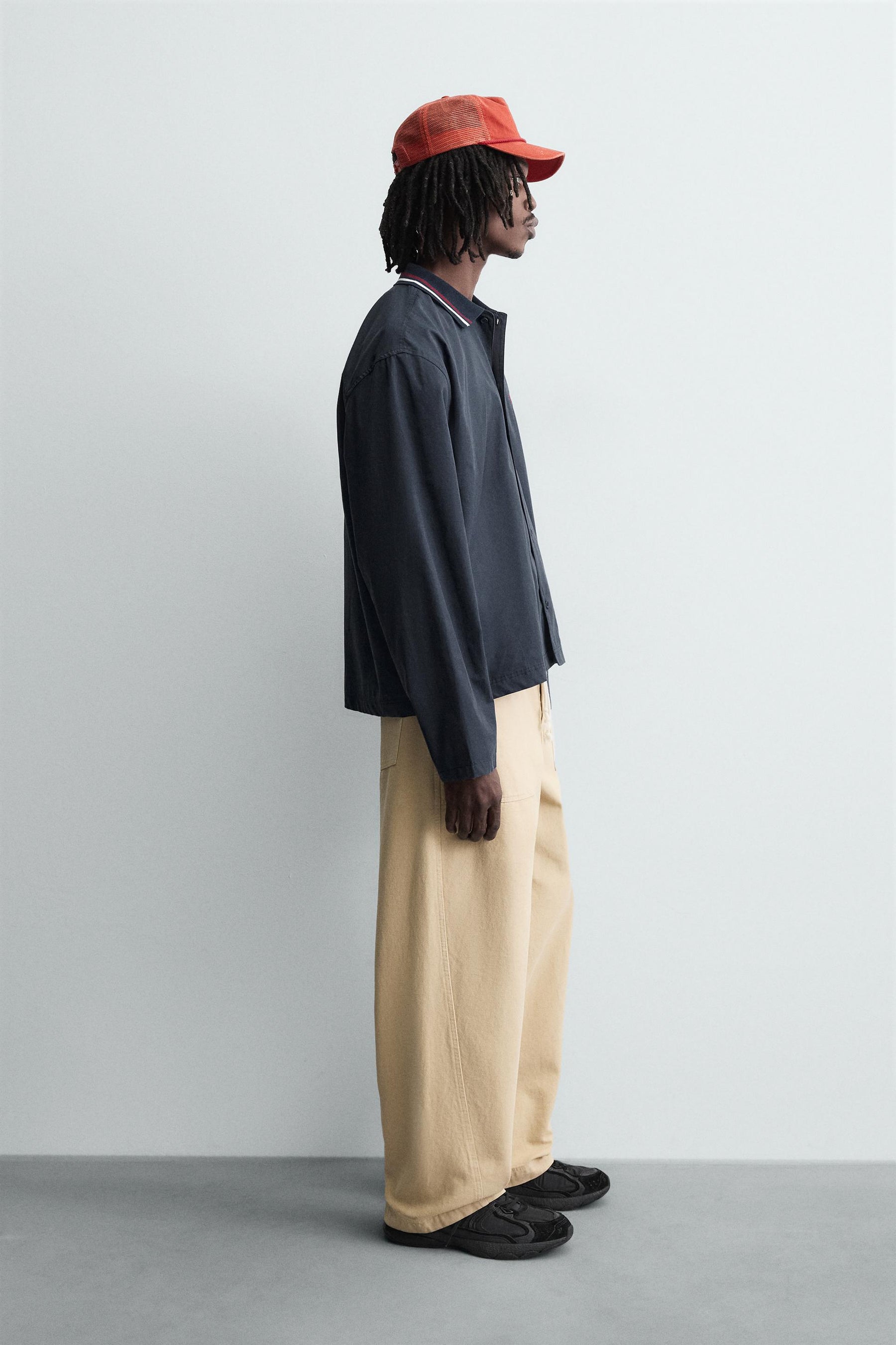 EMBROIDERED RIBBED COLLAR SHIRT - Image 4