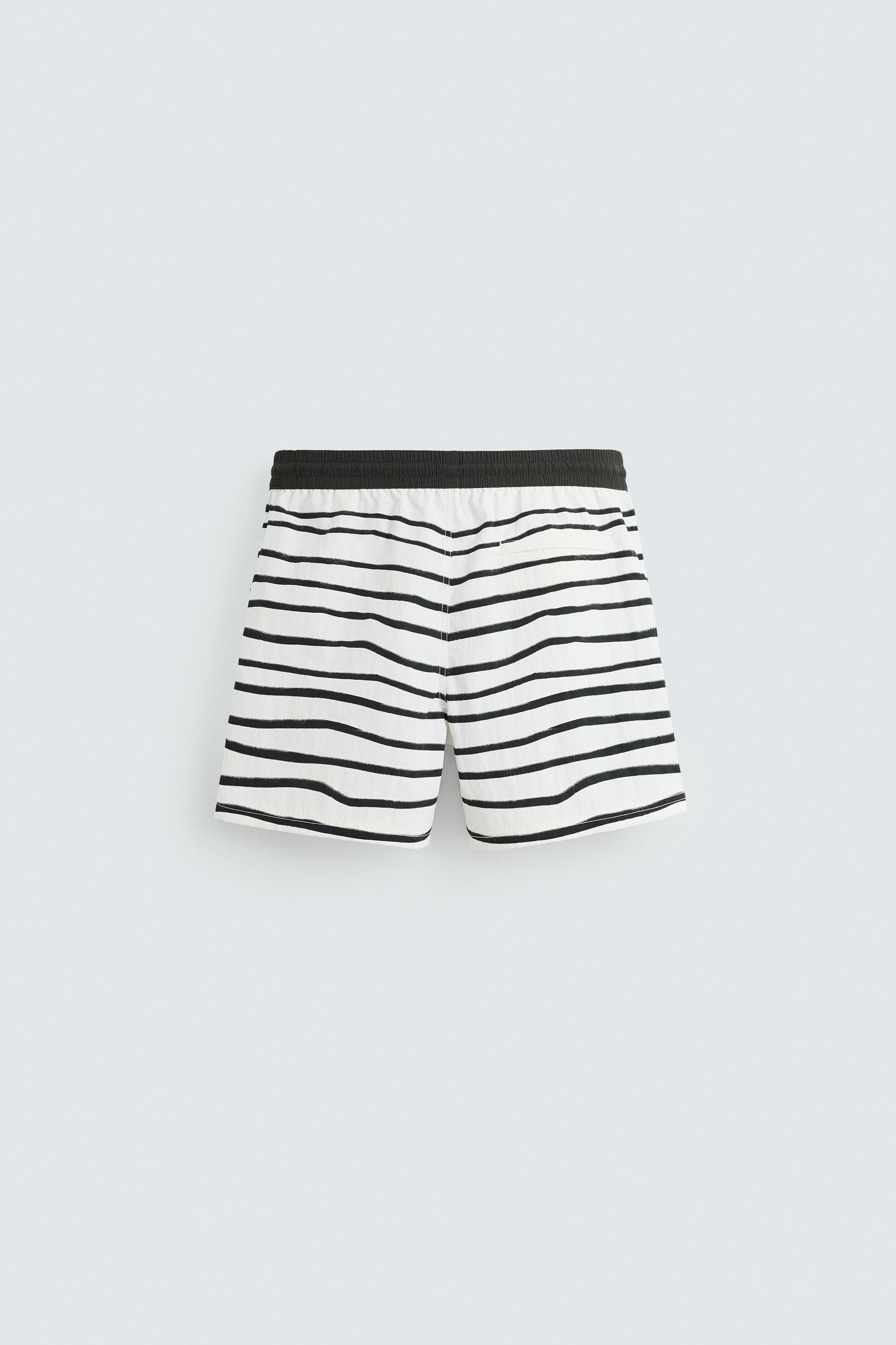 Printed Mid-Length Swimming Trunks - Image 7