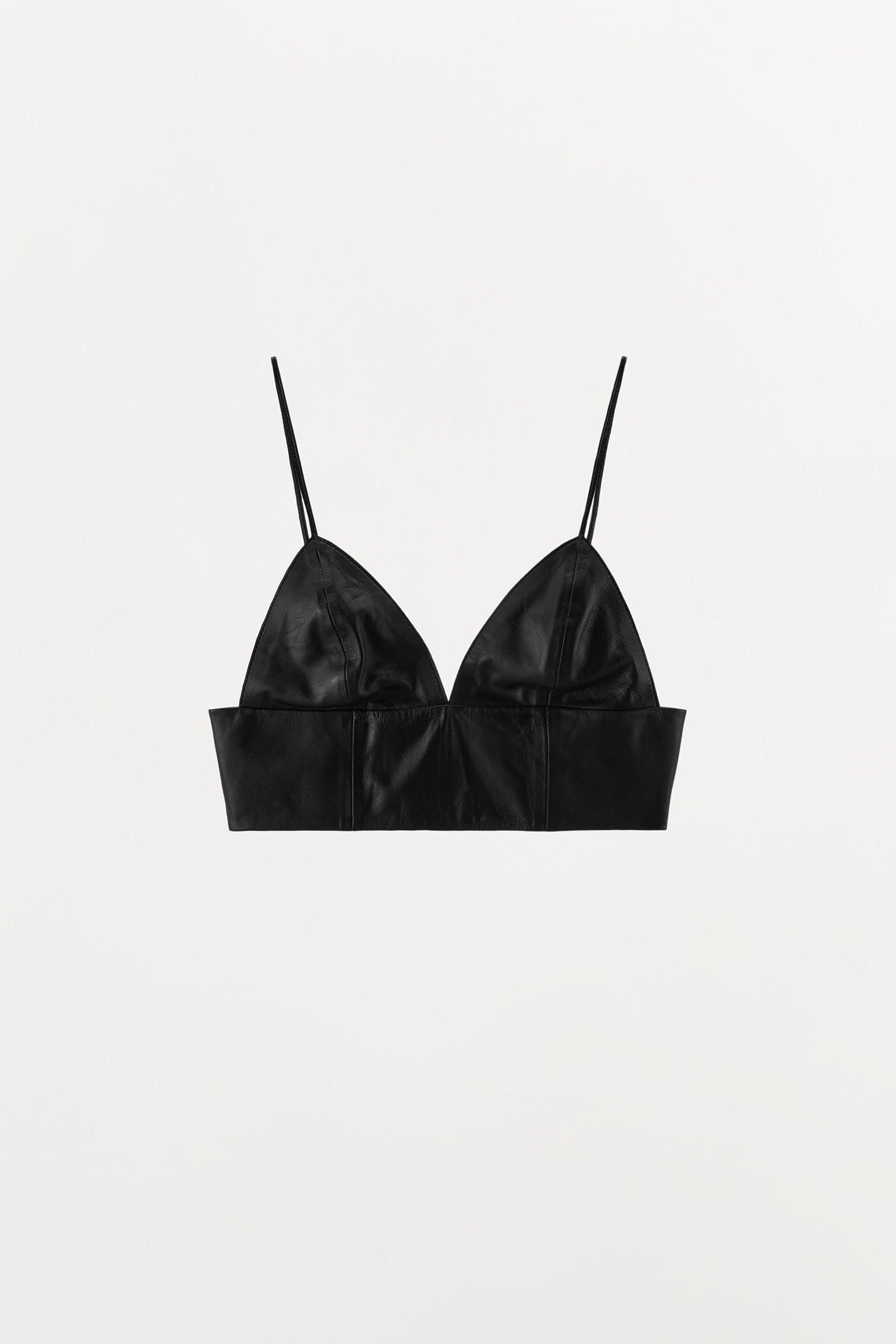 100% LEATHER TRIANGLE TOP