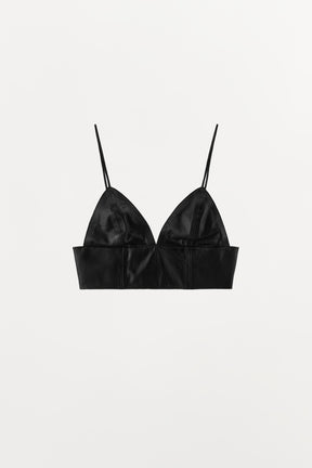 100% LEATHER TRIANGLE TOP