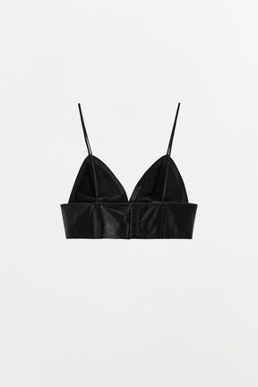100% LEATHER TRIANGLE TOP