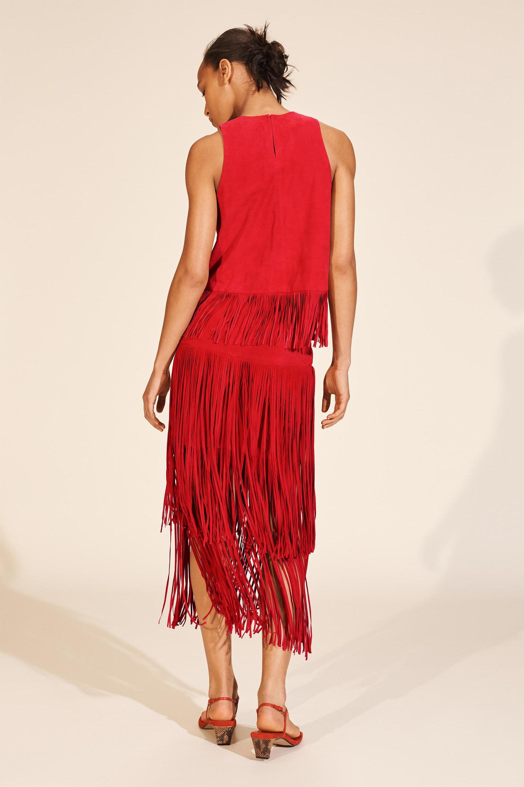 Fringed Suede Leather Top