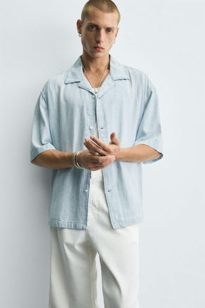 STRIPED JACQUARD WASHED SHIRT - Image 6