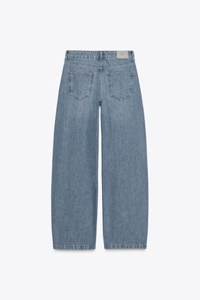 MID-WAIST BARREL JEANS