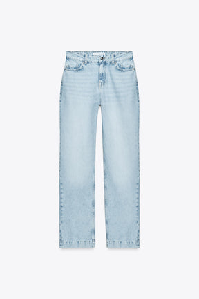 Straight mid-waist full-length jeans