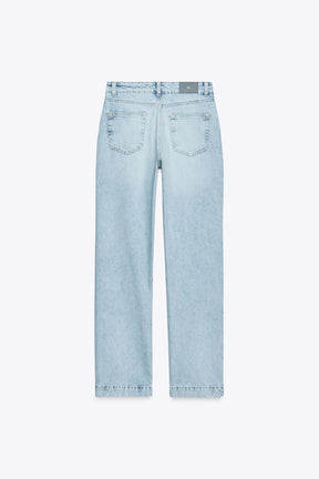 Straight mid-waist full-length jeans