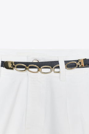 Denim Shorts with Belt