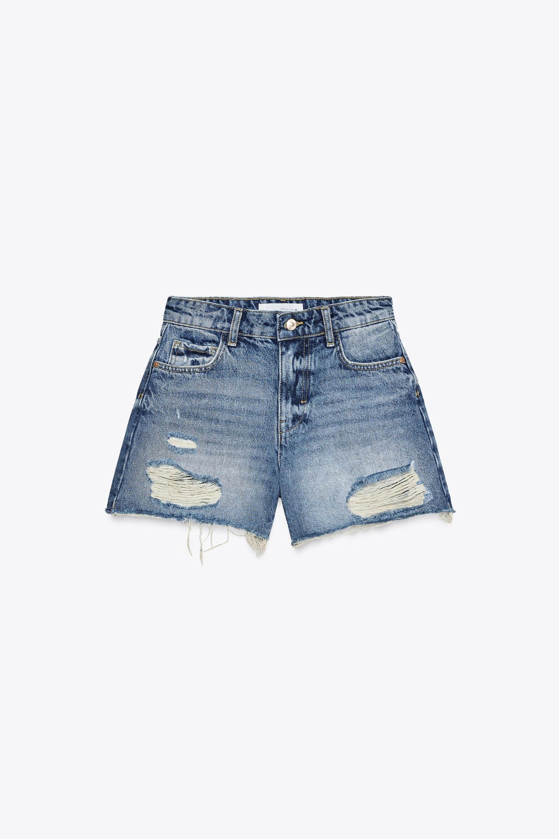 Ripped low-rise shorts