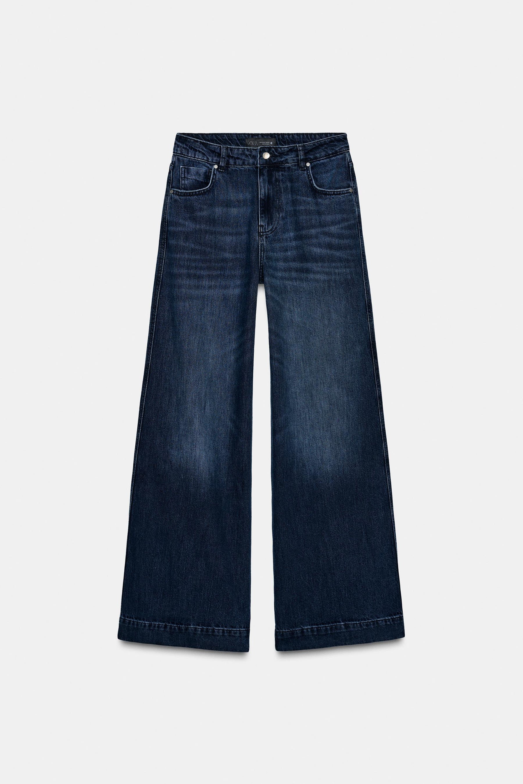 Wide-leg high-waist jeans