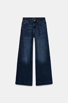 Wide-leg high-waist jeans