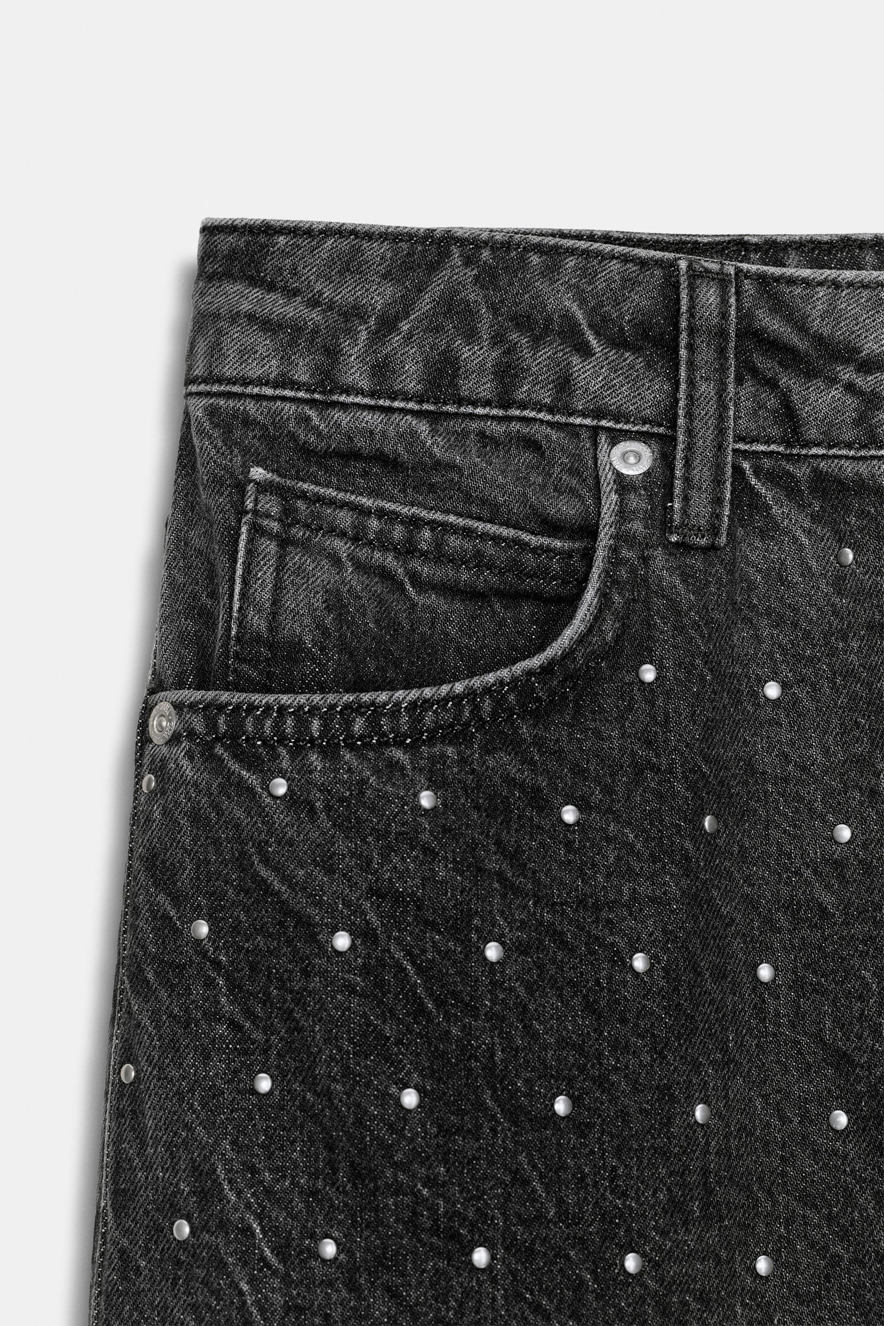 Shiny High-Waist Straight Jeans