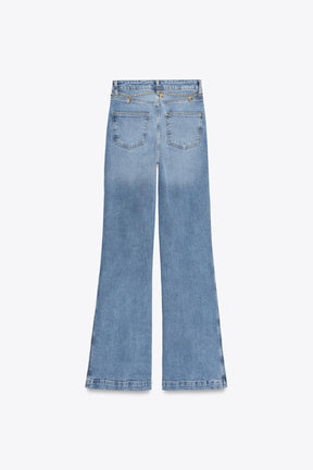 High-waist bootcut jeans