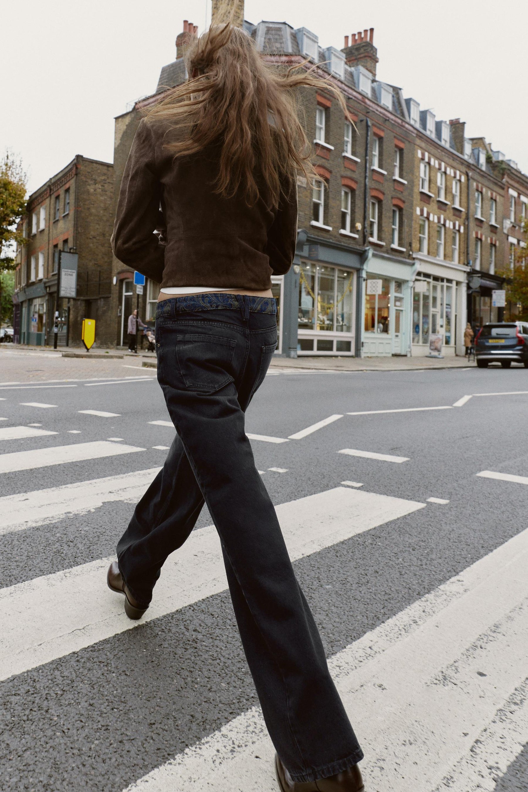 Mid-Waist Jacquard Jeans