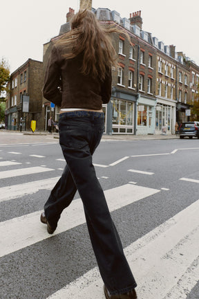 Mid-Waist Jacquard Jeans