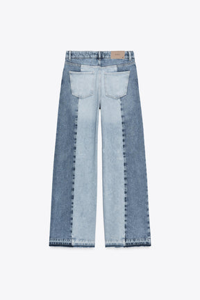 Wide-leg high-waist jeans