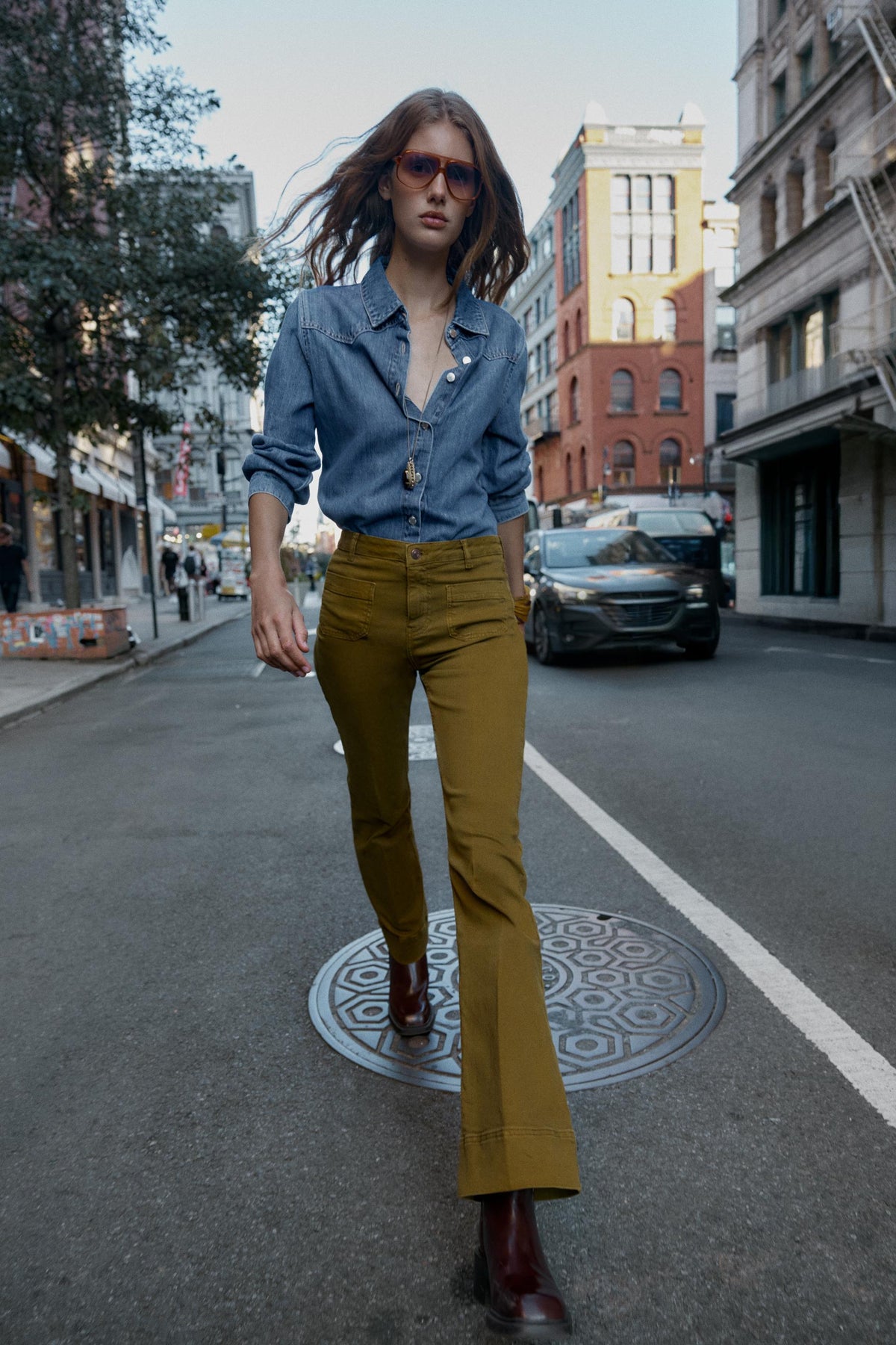 High-Waist Jeans with Pockets