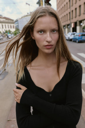 RIB KNIT MIDI DRESS - Image 5