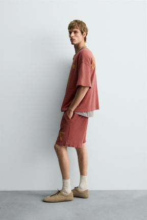 VARSITY OPEN-WEAVE TEXTURED BERMUDA SHORTS - Image 4