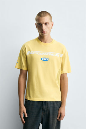 T-SHIRT WITH CONTRAST TEXT PRINTS - Image 2