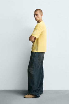 T-SHIRT WITH CONTRAST TEXT PRINTS - Image 4