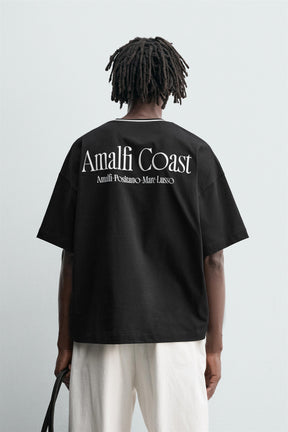 T-SHIRT WITH RAISED SLOGAN PRINTS - Image 3