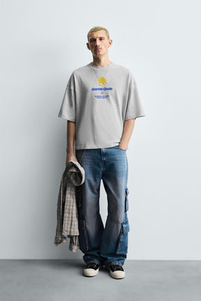 CONTRAST SUN PRINT T-SHIRT - Image 1