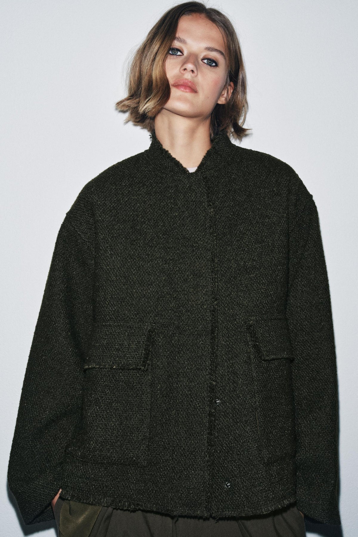 TEXTURED WOOL BLEND JACKET ZW COLLECTION - Image 2