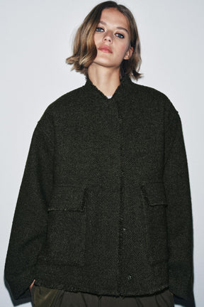TEXTURED WOOL BLEND JACKET ZW COLLECTION - Image 2